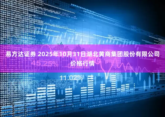 易方达证券 2025年10月31日湖北黄商集团股份有限公司价格行情