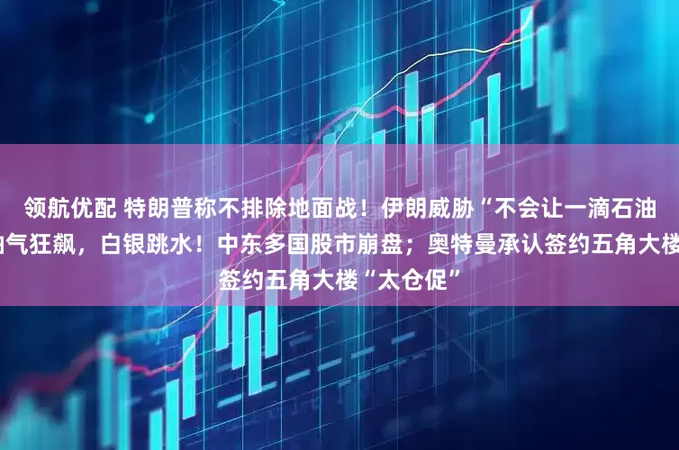 领航优配 特朗普称不排除地面战！伊朗威胁“不会让一滴石油流出”；油气狂飙，白银跳水！中东多国股市崩盘；奥特曼承认签约五角大楼“太仓促”